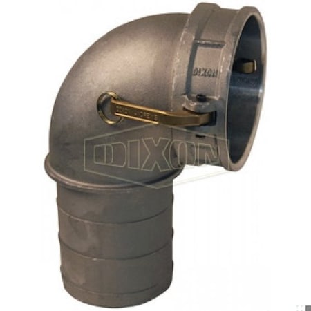Dixon Type-C 90Deg Cam and Groove Elbow, 1-1/2 in, Female Coupler x Hose Shank, Aluminum, Domestic 150C-90AL